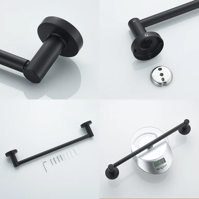 ราวแขวนผ้าแบบเดี่ยวสีดำสำหรับห้องน้ำราวแขวนผ้าแบบเดี่ยวผ้าโครเมียมชั้นวางผ้าขนหนูเดี่ยวแบบยืดหดได้ 6 ราวแขวนผ้าแบบเดี่ยวสีดำสำหรับห้องน้ำราวแขวนผ้าแบบเดี่ยวผ้าโครเมียมชั้นวางผ้าขนหนูเดี่ยวแบบยืดหดได้ 6