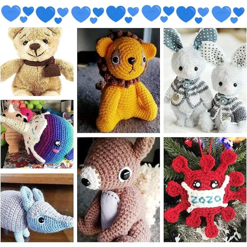 393PCS Safety Eyes and Noses Kit 11-16mm Plastic Safety Eyes Teddy Bear Nose Craft Crochet for DIY Puppets Bear Crafts