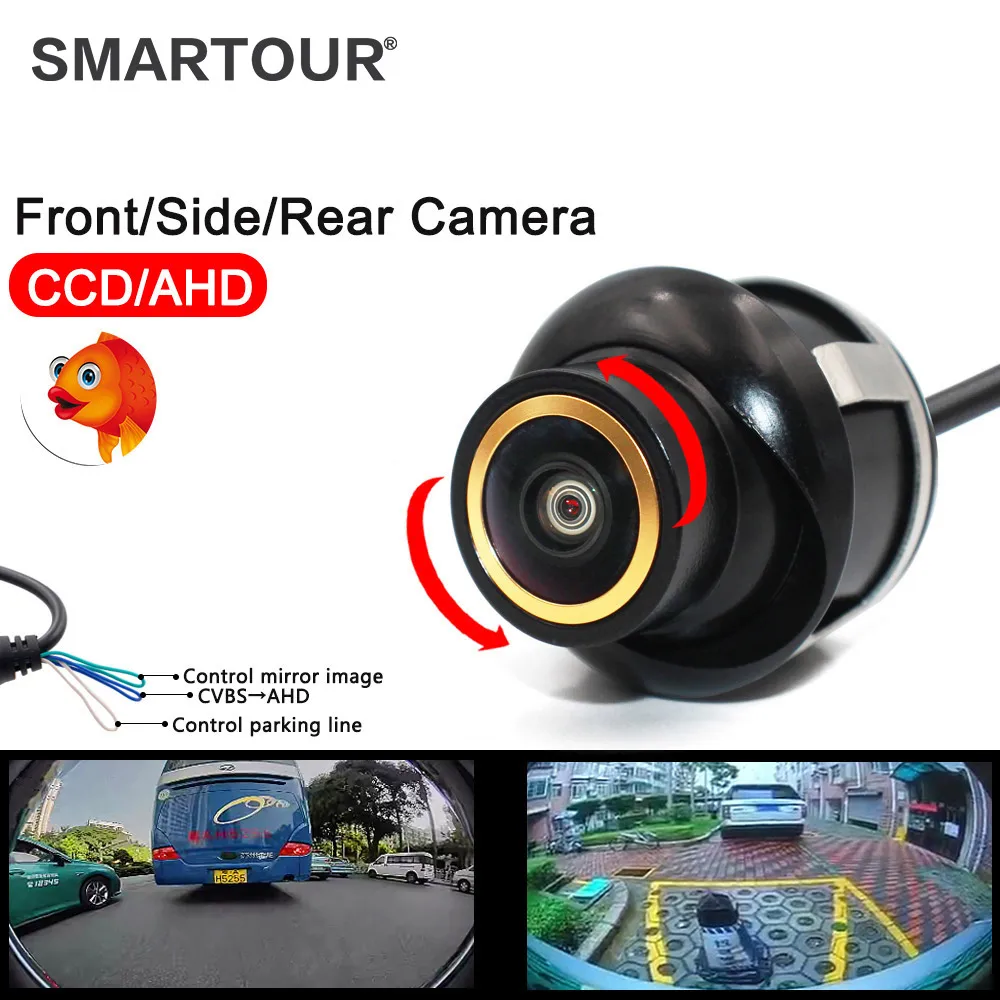 

SMARTOUR 170 градусов AHD 720P Автомобильная камера заднего вида рыбий глаз с золотым объективом Full HD ночное видение автомобильные передние камеры заднего вида