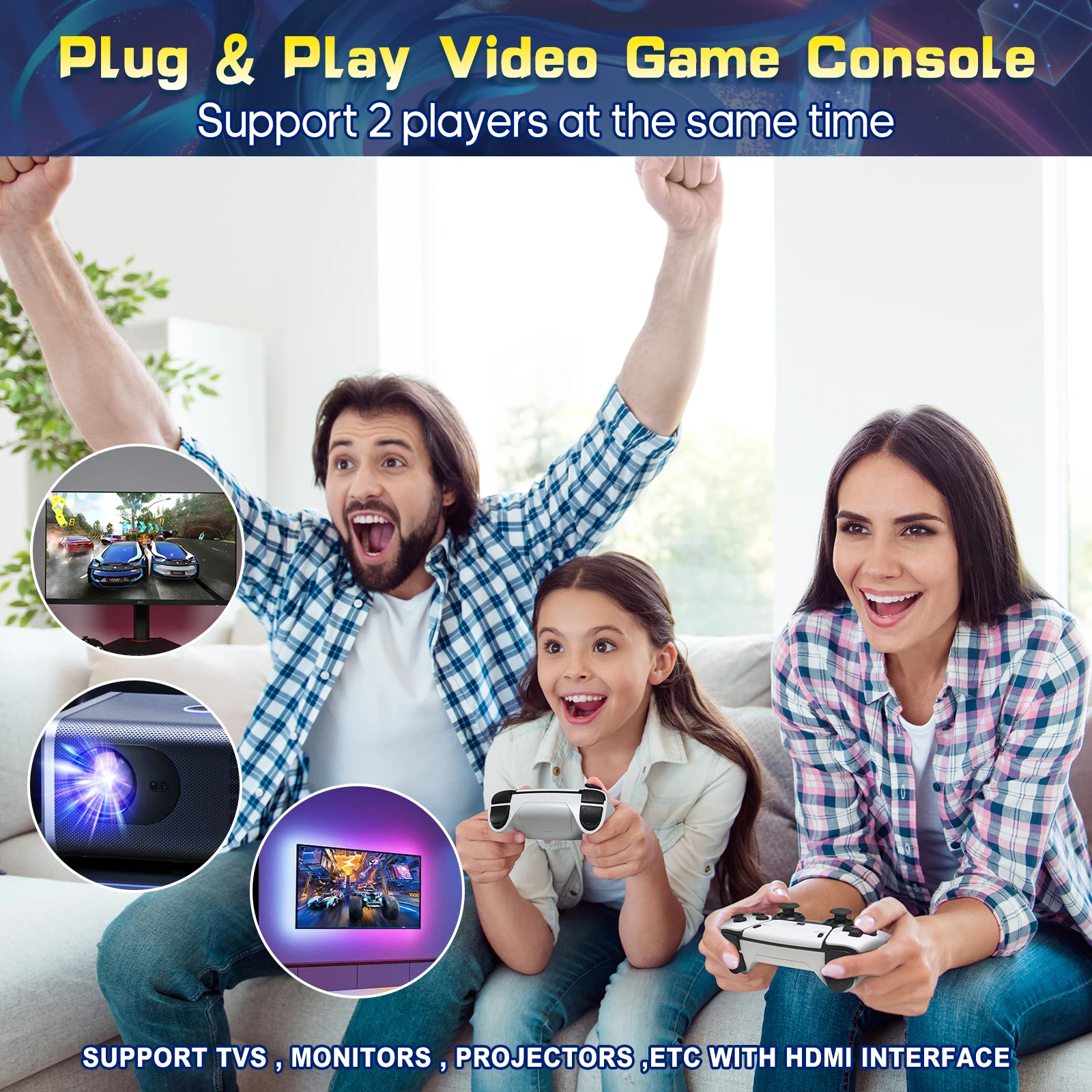 M15 4K TV Retro Handheld Game Console Stick 2.4G Dual Wireless Controller 20000+ Classical Games 23 Classic Emulaters 3