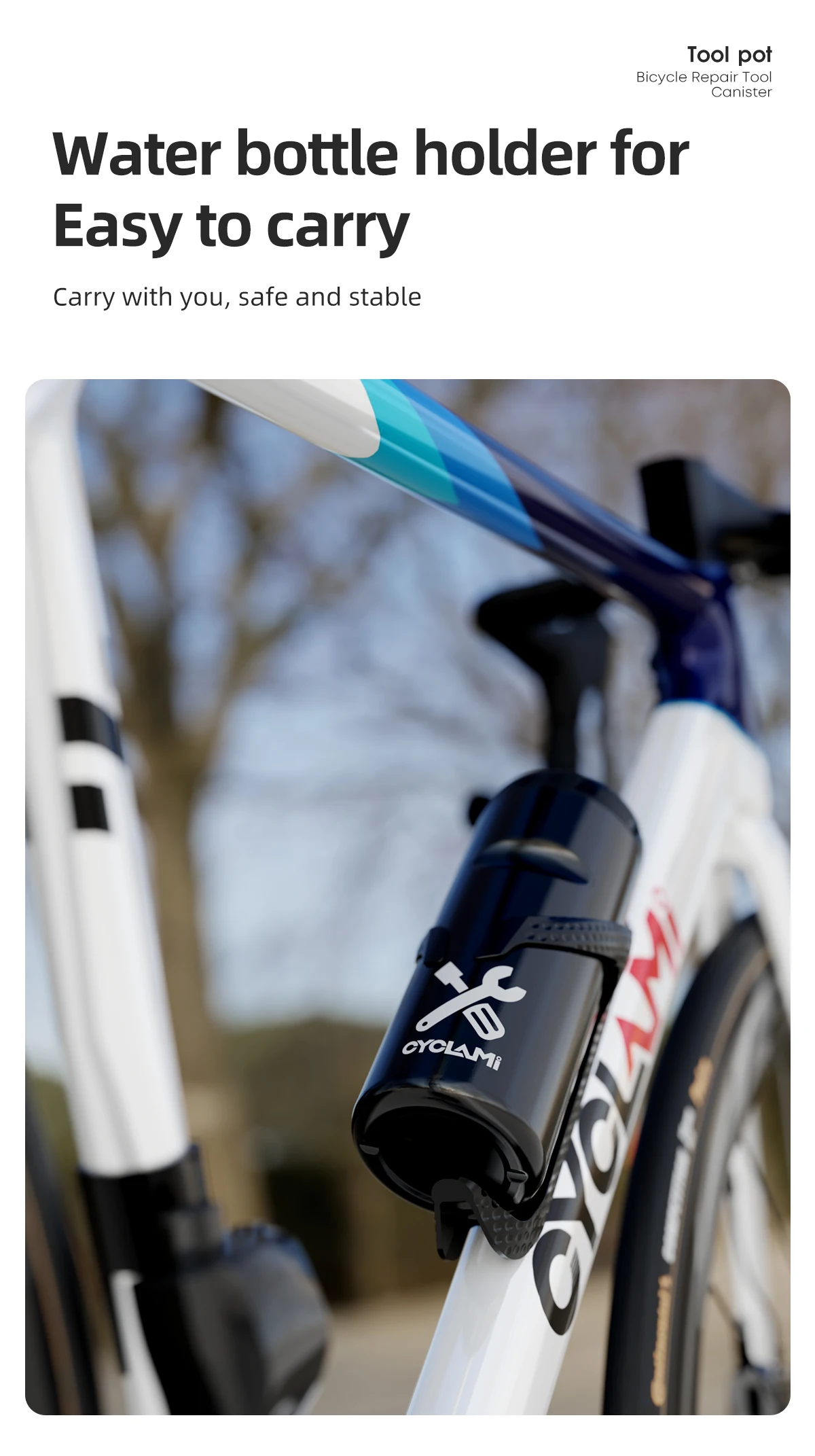 CYCLAMI Tragbare Radfahren Werkzeug Box MTB Road Fahrrad Kapsel Boxen Tragen Flasche Käfig Lagerung Reparatur Tool Kit Fahrrad Rahmen Ausrüstung – Detail 4