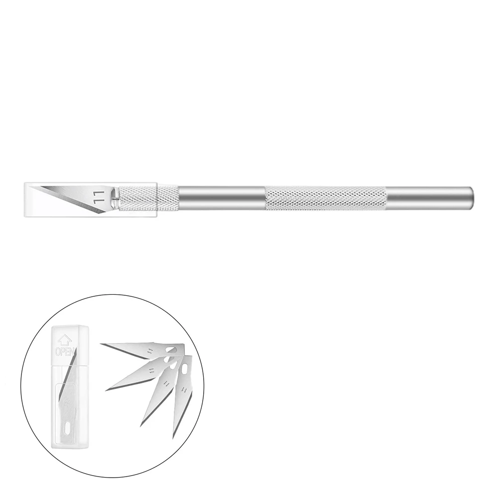 Metal Knife Kit Scalpel Knife Tools Non-Slip Blades Engraving Knife Mobile Mobile Phone Film Paper Cut Handicraft Carving