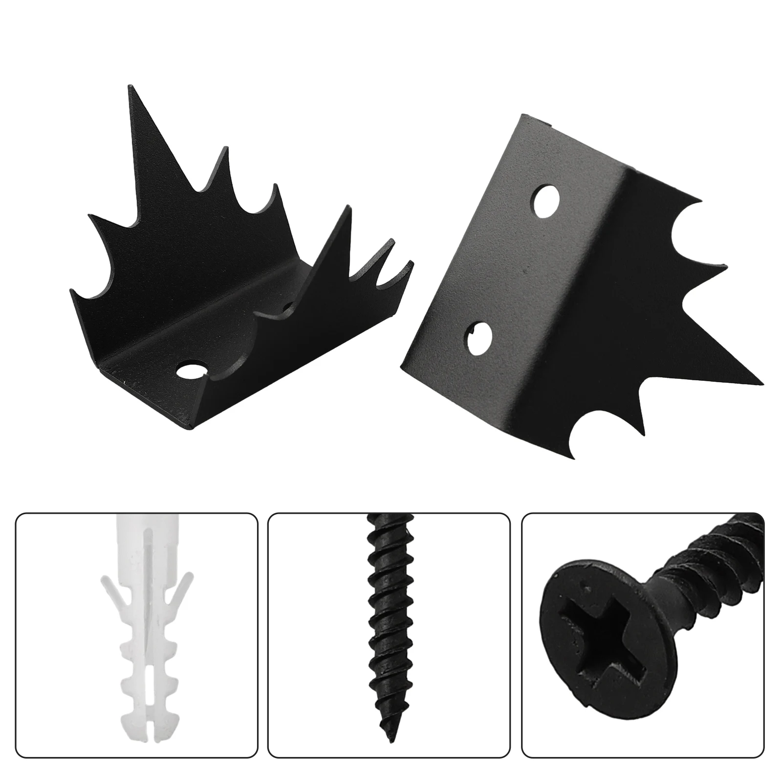 

Brand New Home Improvement Fence Nails Wall Spikes Accessories Black Color Metal 12pcs For Intruder Deterrent Fence
