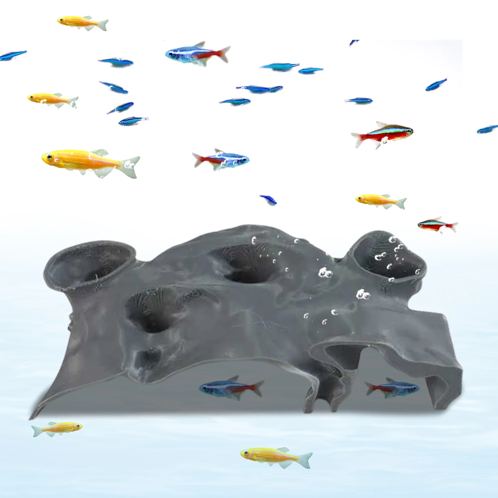 3D Printed Fish Tank Accessories Underground Tunnel Cave Bowl Hide Decoration for Cherry Shrimp Chili Rasbora Hermit Crab