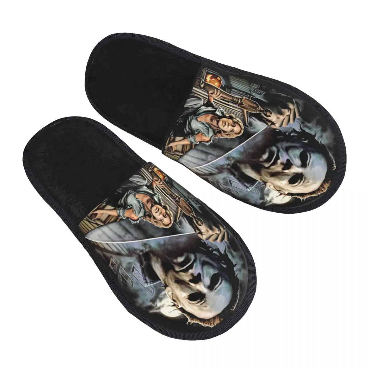 

Женские домашние тапочки с принтом Майкла Майерса, страшные Тапочки для гостей из фильма на Хэллоуин, для ванной комнаты