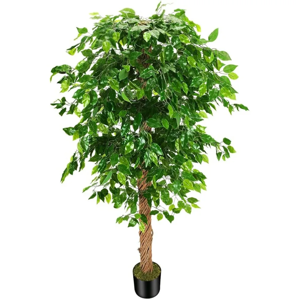 

6ft Artificial Ficus Silk Tree (72in) with Plastic Nursery Pot Faux Tree,Fake Plant for Office House Farmhouse,artificial plants