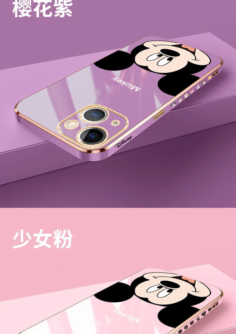 Disney Mickey Cartoon Phone Cases For iPhone 13 12 11 Pro Max Mini XR XS MAX 8 X 7 SE 2022 Lady Girl Soft Silicone Cover Gift apple 13 pro max case