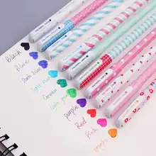 

10 Colors/Set Stationery Cute Cartoon Black Color Water-Based Pen Creative Small Fresh Animal Cute