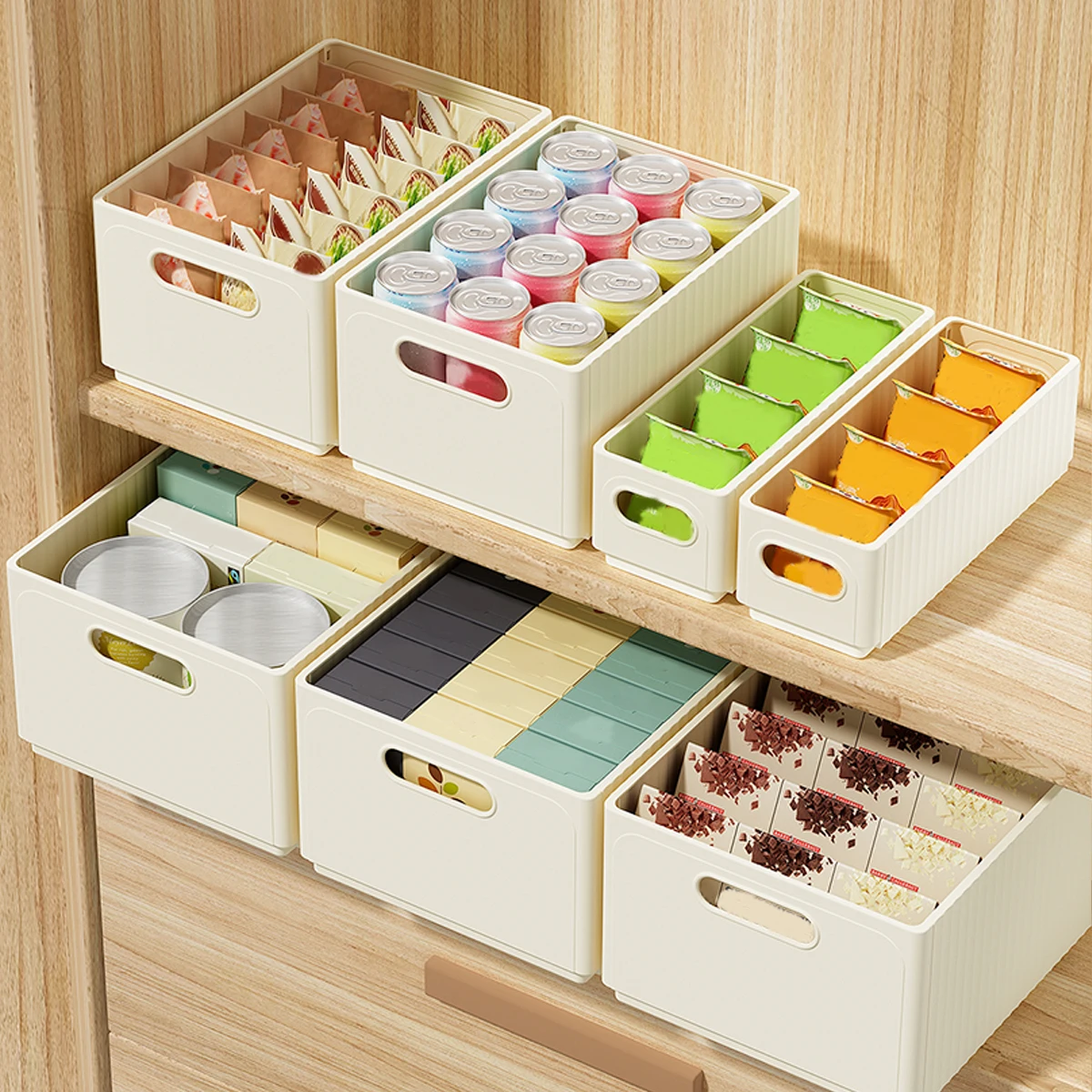 WORTHBUY Multi-functional Foldable Plastic Storage Box Kitchen Storage Organization Seasoning Jar Organizer Box Food Contianer 2