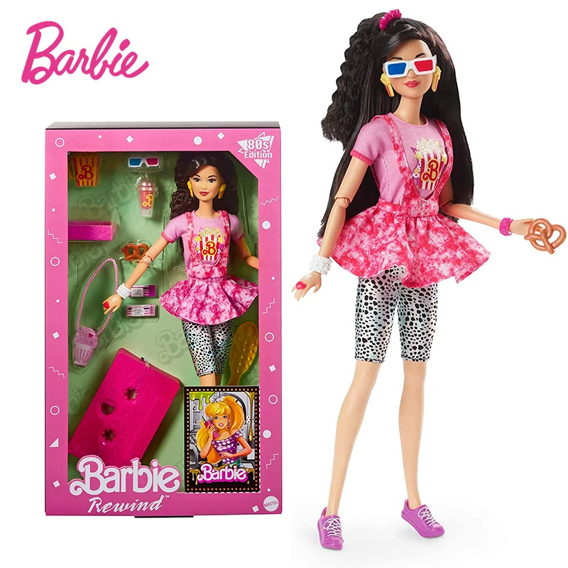 Barbie-Figurines à collectionner rétro de style années 80, nuit de cinéma,  beurre, cheveux noirs, accessoires, jouet, cadeaux d'anniversaire, HJX18,  nouveau, original - AliExpress