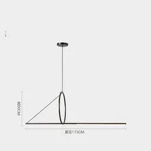  Nordic LED Pendant Light  Dinging Room Table lights Black Iron Line Strip Hanging Lamp for Living Room Luminaria 