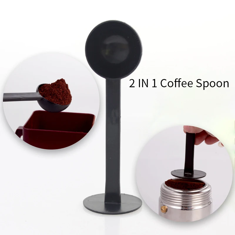 

2 In 1 Coffee Spoon 10g Standard Measuring Spoon Dual-use Bean Scoop Powder Press Scoop Coffee Machine Kitchen Accessories 2021