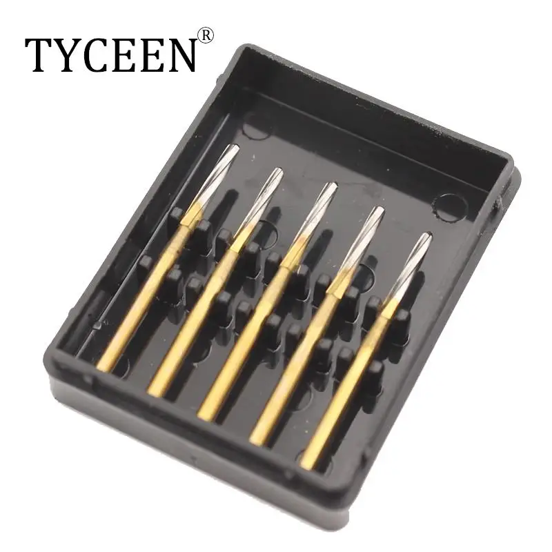 5pcs/box Dental Carbide Drill 25mm 28mm Tungsten Bone Cutters Finishing Burs Tooth Extraction Burs for High Speed Handpiece