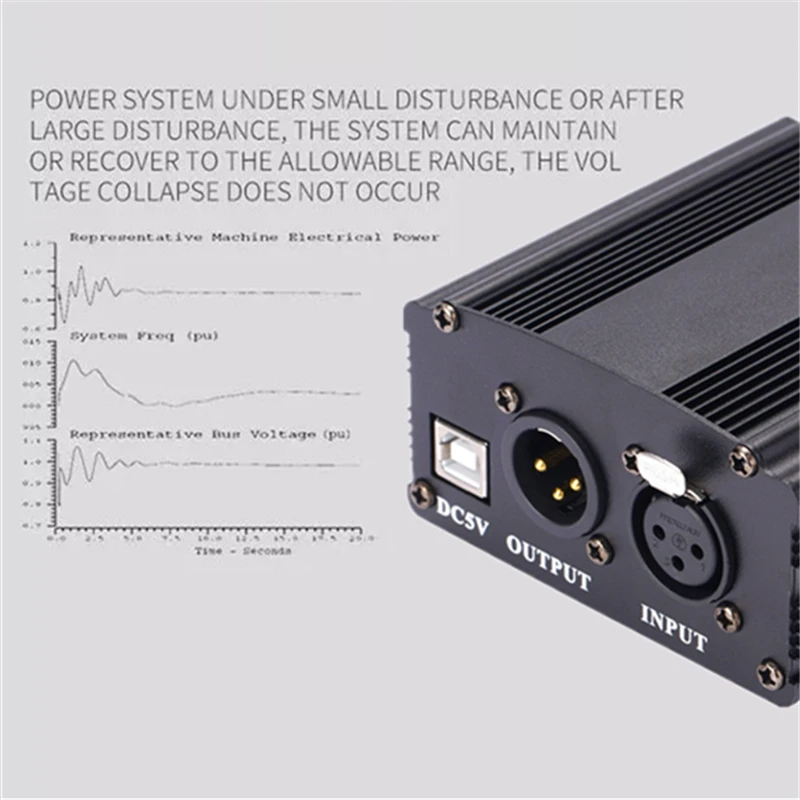 48V Phantom Power Adapter XLR Cable for Condenser Microphone Studio Recording for BM 800 Condenser Mic