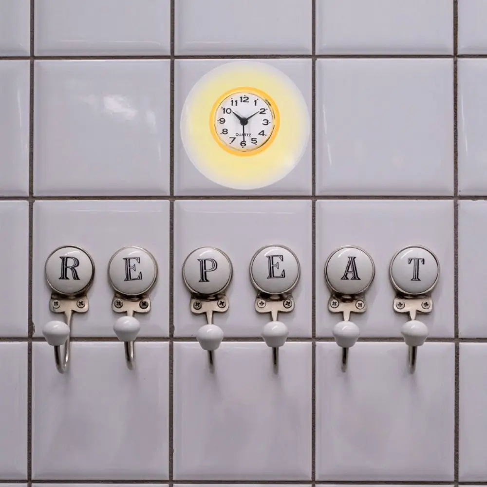 Wall Clock Multi-purpose Waterproof Bathroom Suction Cup Clock Anti-Fog Simple Design Shower Wall Clocks Stable Mirror Sucker Clock Kitchen