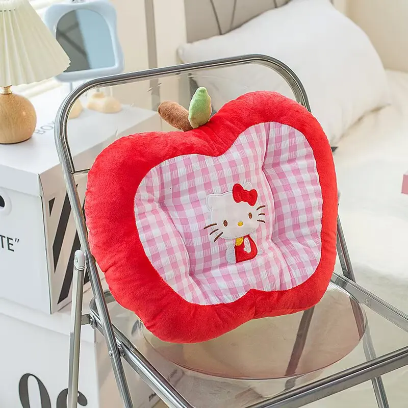 Niedliches Hello Kitty Apfelförmiges Plüschkissen, Cartoon-Stuhl-Sitzpolster, weich, bequem, für Zuhause, Büro, Dekoration, waschbar, rutschfest – Detail 16