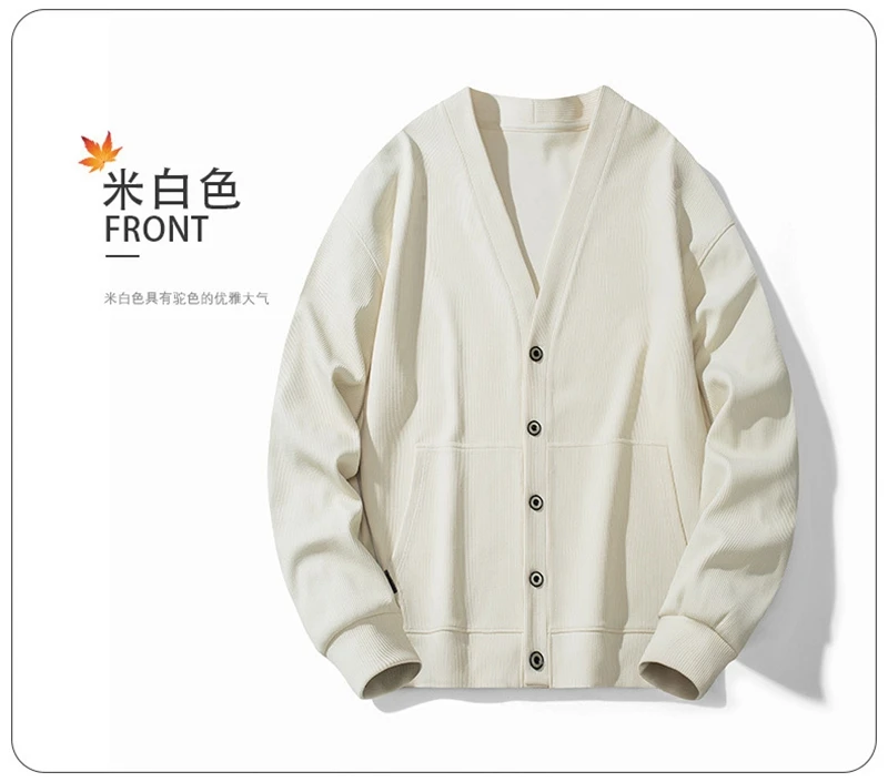 Description Picture 5 of itemAutumn plus size casual sweater 9XL 8XL 7XL fashion men's Hong Kong retro knit shawl new tide brand loose sweater.