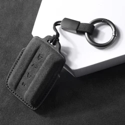 Premium Suede Key Case with Leather Cover and Keychain - Car Accessories (A3)