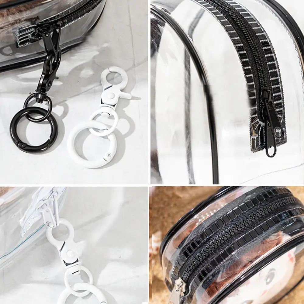 15cm Transparent Plush Dolls Mystery Box Keychain Thicken Zippers Organizer Box Storage Pouch Outdoor Doll Display Bag Wallet