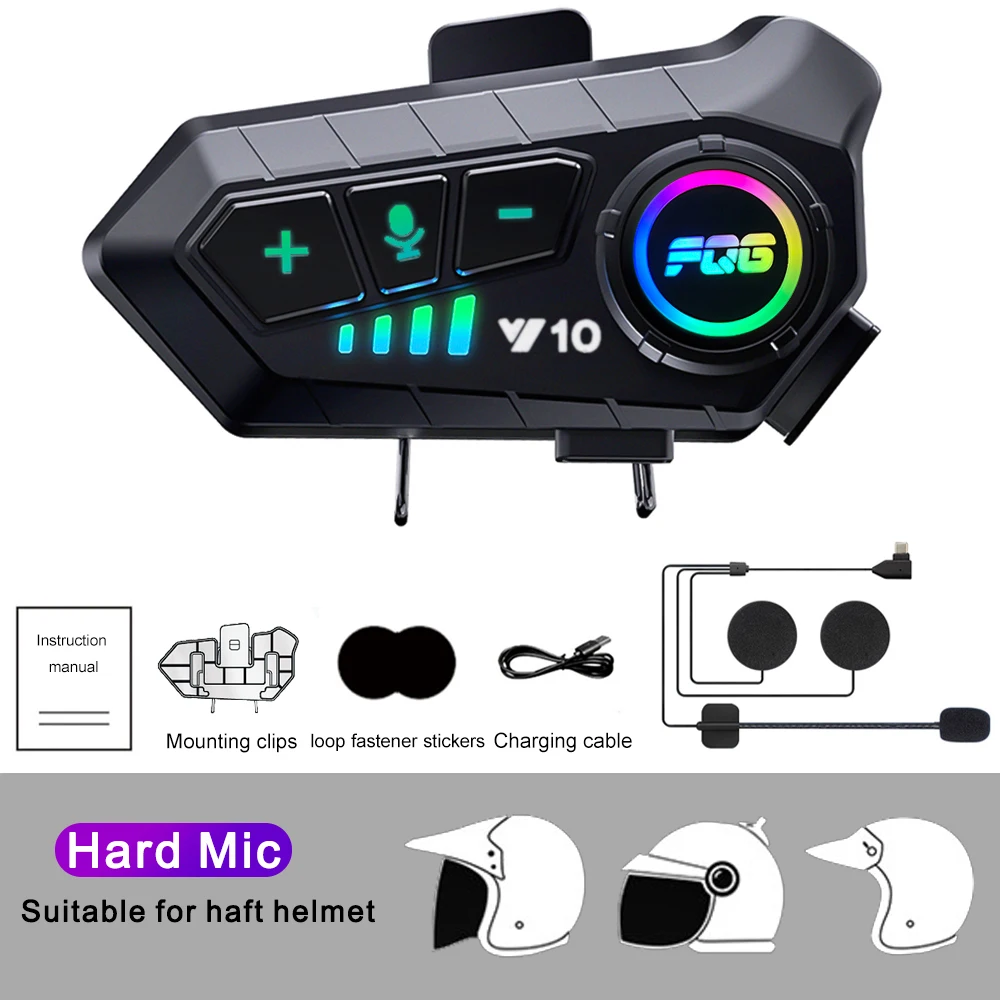 بلوتوث 5.3 سماعة خوذة لاسلكية حر اليدين دعوة الهاتف عدة دراجة نارية مقاوم للماء سماعة مشغل موسيقى MP3 المتكلم ل موتو