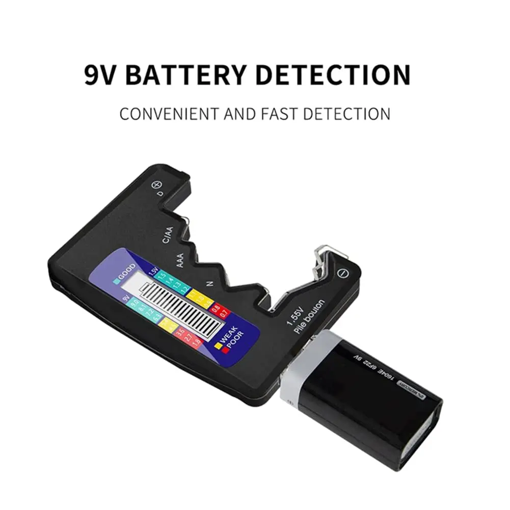 Vue de face du testeur de batterie BT-886 avec son boîtier robuste et ses contacts métalliques.