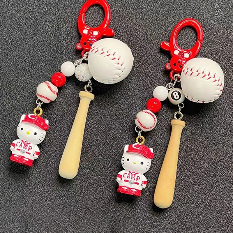 サンリオ　ハローキティ　野球キーホルダー 日本製】【サンリオキャラクター】アクリルキーチェーン【野球