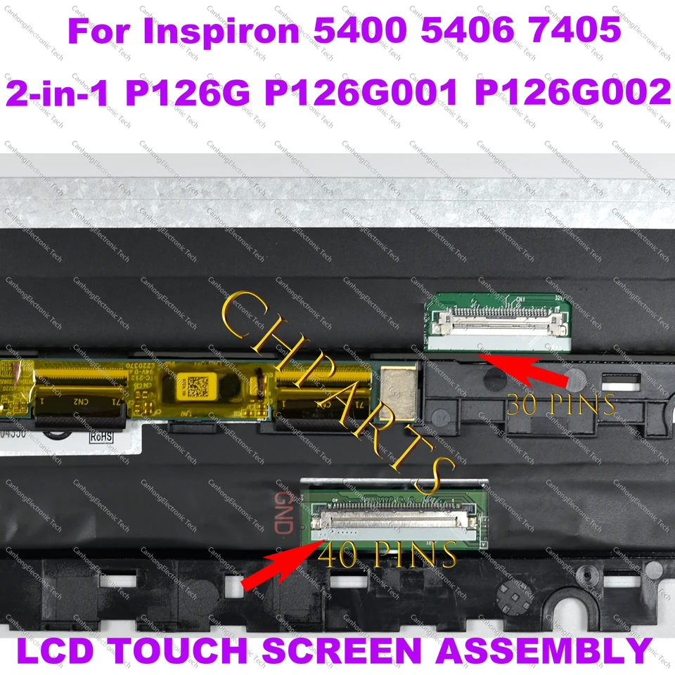 Dell inspiron-2 in 1交換用LCDタッチスクリーン,5400 5406 7405 p126g