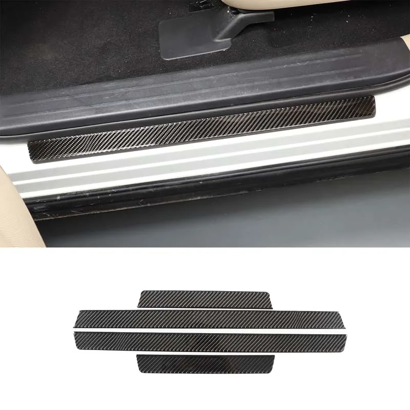 

For 2013-2018 Nissan Pathfinder Soft Carbon Fiber Car Welcome Threshold Strip Sticker Car Interior Protection Accessories 4Pcs