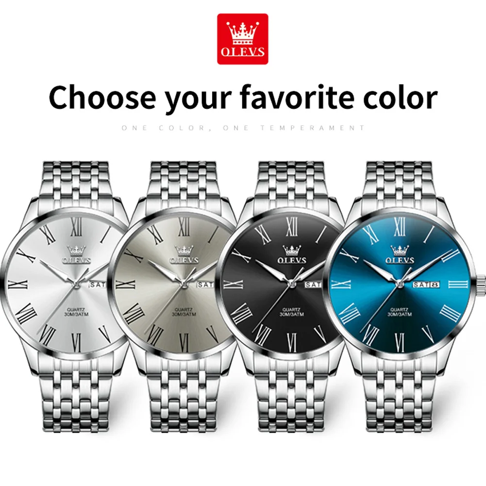 OLEVS العلامة التجارية الأصلية البساطة ساعات رجالي...