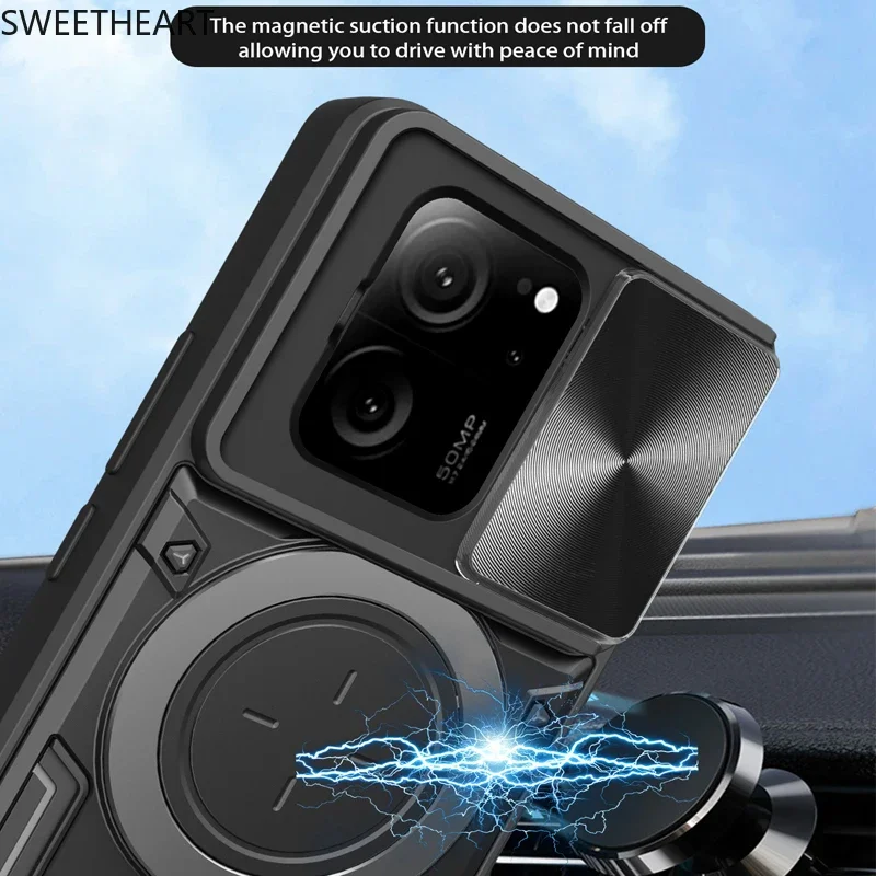 Magnetic Adsorption Slide Camera Armor Rotation Case