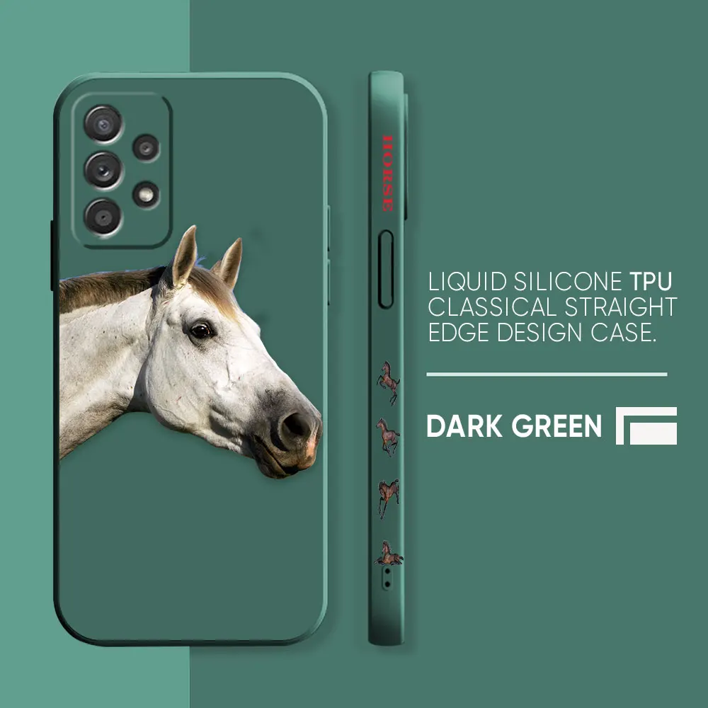thumbnail image 1 of Funda para Samsung Galaxy A91 A73 A72 A71 A52 A51 A33 A31 A02S AO3S 4G 5G Color líquido funda de silicona caballos al galope, 1 of 5
