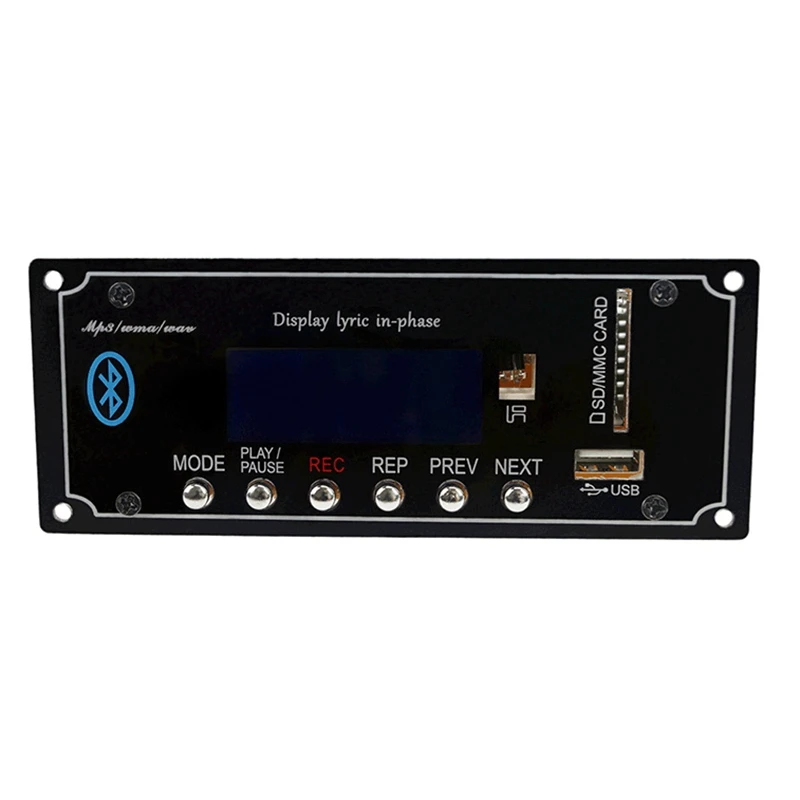Decoder Board,Bluetooth MP3 Decoding Board Module Support FM Radio USB TF AUX Display Lyrics