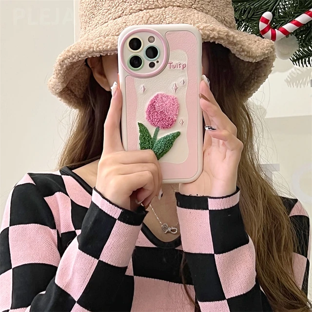 Plaid Cloth Camera Lens Protect Phone Case For Iphone 14 Case Plush Fur  Soft Cases For Iphone 11 12 13 Pro Max Xr Xs X 7 8 Se 3 - Mobile Phone Cases  & Covers - AliExpress