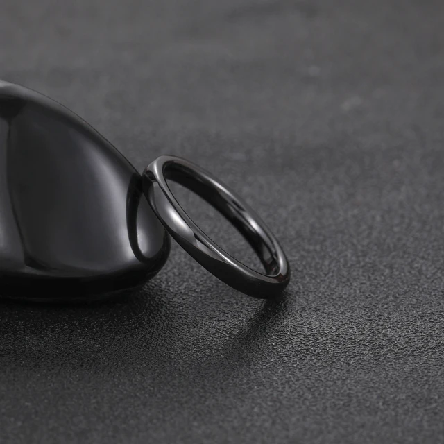 TIGRADE 2/4/6mm bague en céramique noire poli hommes femmes bagues de mariage bande de fiançailles femme bague anti-rayures grande taille 4-14