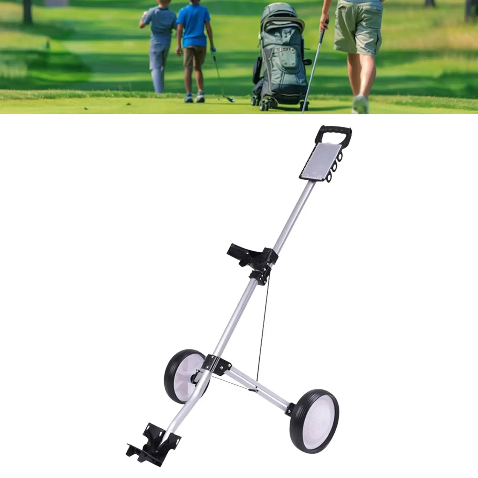 Golf Push Cart Caddy Cart with Scoreboard Lightweight Golf Trolley Push Trolley for Putting Women Men Players