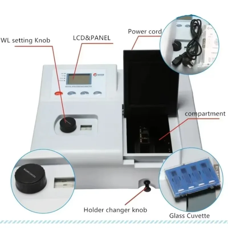Easy-to-use UV-Vis Spectrophotometer for Basic Transmission Measurement Spectrophotometer 721N 722N 752N with CE Certificate