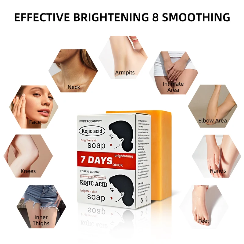 Kojic Acid Soap for Dark Spots & Glow-Whitening Even Tone Acne Care-Safe & Natural kojic acid soap