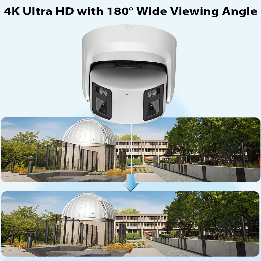 Vikylin Hikvision 8MP 파노라마 컬러Vu 터렛 IP 카메라 DS-2CD2387G2P-LSU SL OEM, 4K 더블 렌즈 컬러 나이트 듀얼 웨이 토크