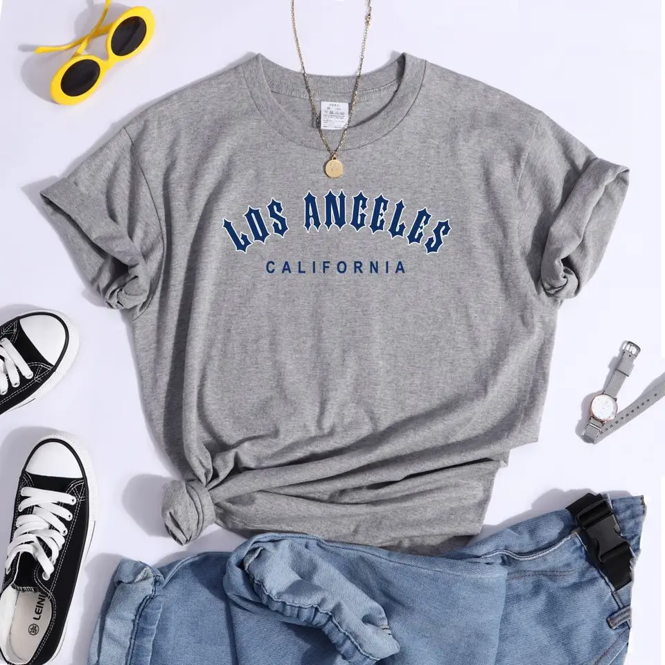KBOPLEMQ Maglione da donna oversize Los Angeles California Letter Print Grafica Pullover Maglia Girocollo Manica Lunga Felpa con Cappuccio Monocolore con Lettera Stampa Maglione Maglione Manica Lunga