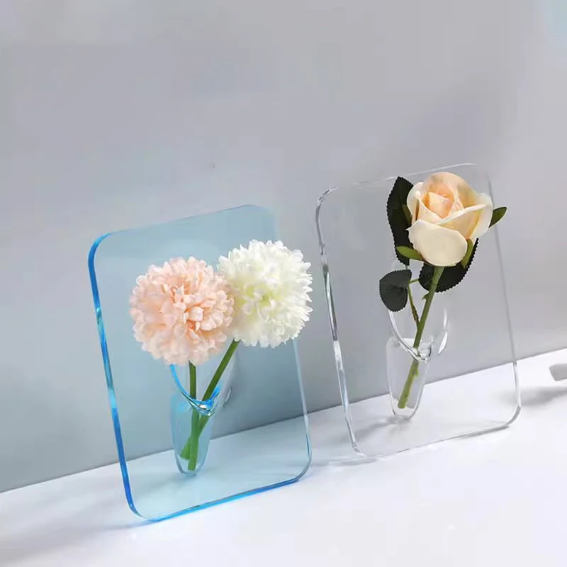 20&times;15cm Creative Art Acrylic Photo Frame Vase Hydroponic Flower Arrangement Device Transparent Vase Home Decoration Ornaments