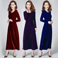 Loose Long Sleeve High Waist round Neck Dress Women's plus Size Korean Style Autumn Winter New Arrival Slimming Dress