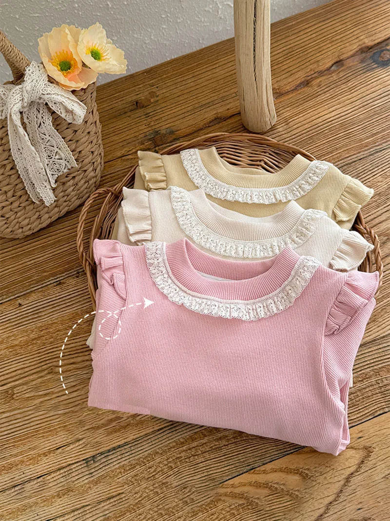 Girls Autumn Long Sleeved Lace Undershirt