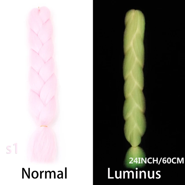 Synthetic Glow In The Dark Braiding Hair Extensions 2