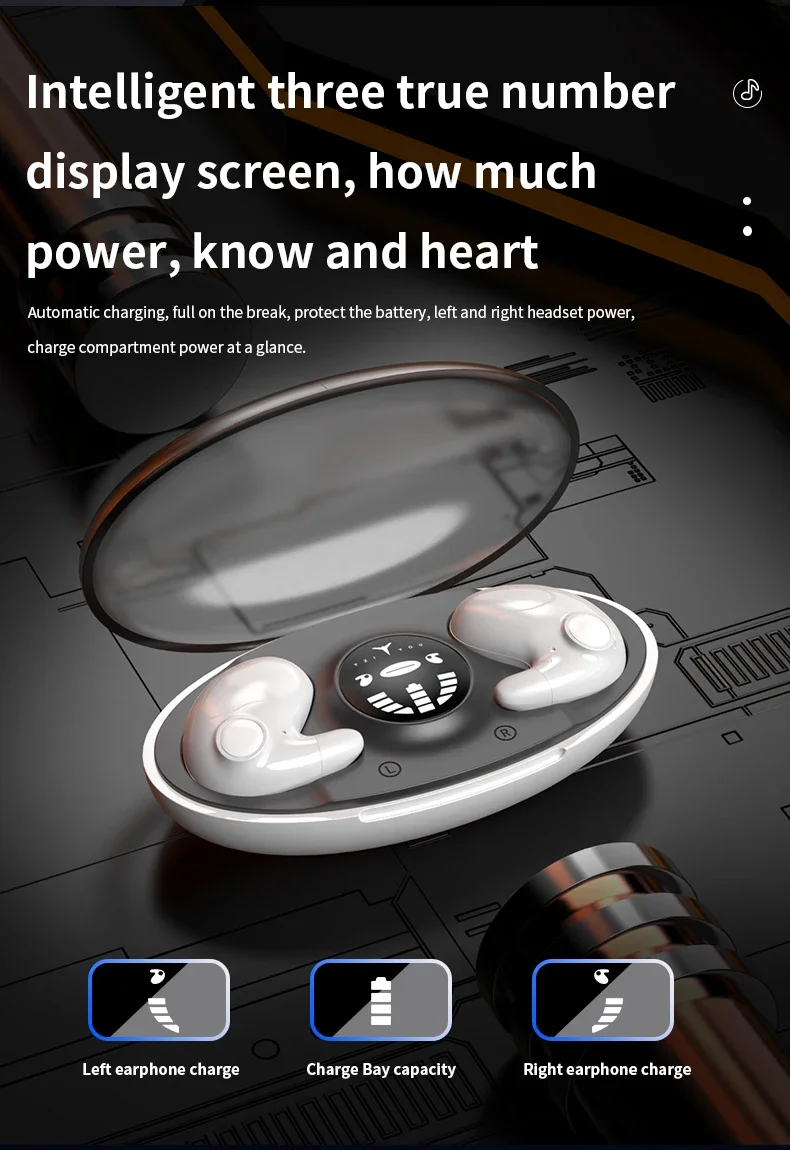 Invisible Wireless Bluetooth Headphones With Microphone Waterproof_voghion.com