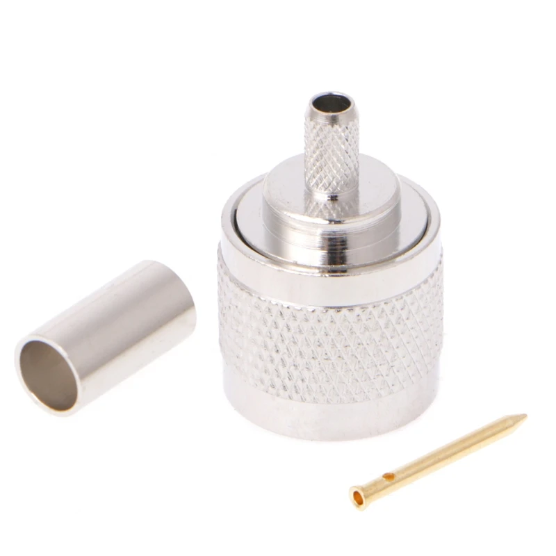 N 수 플러그 크림프 동축 케이블 스트레이트 커넥터, RG58, RG142, LMR195, RG400, 10 개