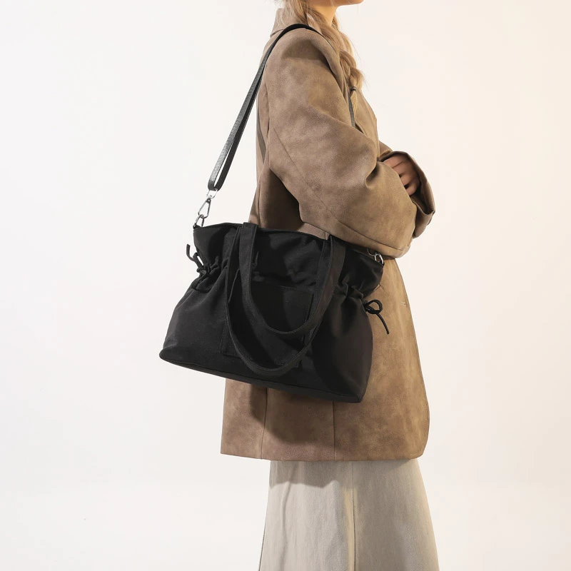 

Нейлоновая сумка-тоут для женщин, вместительная сумочка для покупок, повседневный тоут через плечо в студенческом стиле, сумка для выходных и путешествий