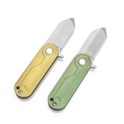 Mini couteau pliant à lame multicolore TC4 S35vn, manche en titane, sécurité extérieure de haute qualité, porte clés de poche, couteaux EDC 