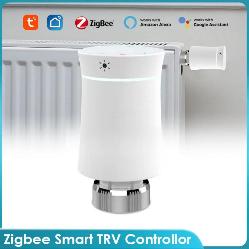 

Умный термостатический привод радиатора Tuya Zigbee, управление через приложение, клапан радиатора, регулятор температуры, Amazon Alexa Control