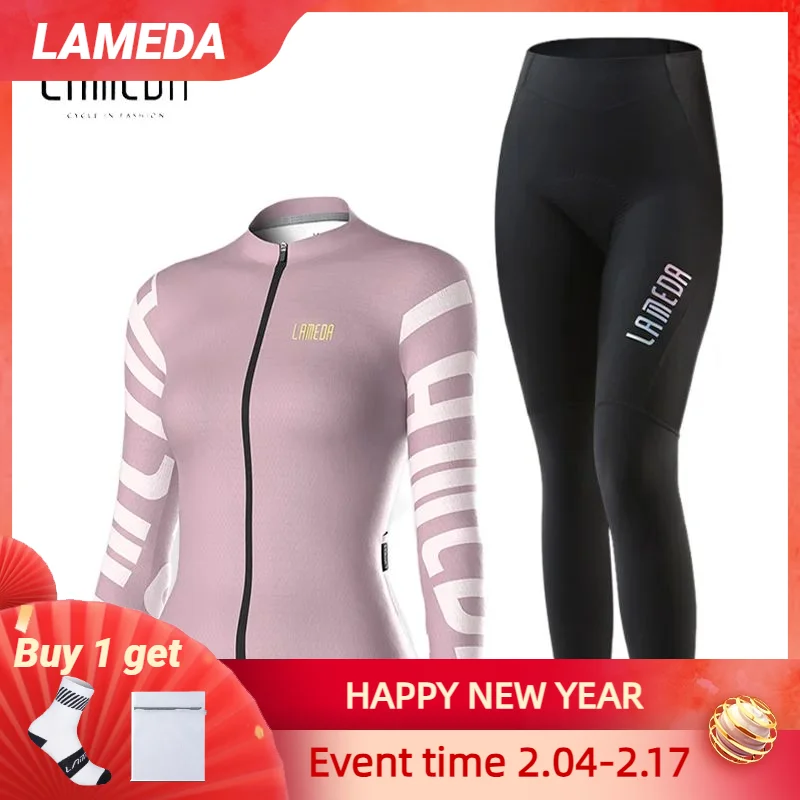 

LAMEDA Women's Cycling Suit Professional Quick Drying Long Sleeve Pants Highway Cycling Cycling Jersey Set