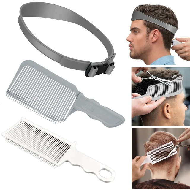 1/2/3Pcs Barber Hair Comb Kit Flat Top Hair Cutting Fading Stying Fade Comb Men Fade Brush Salon Hair Tool Accessories 6
